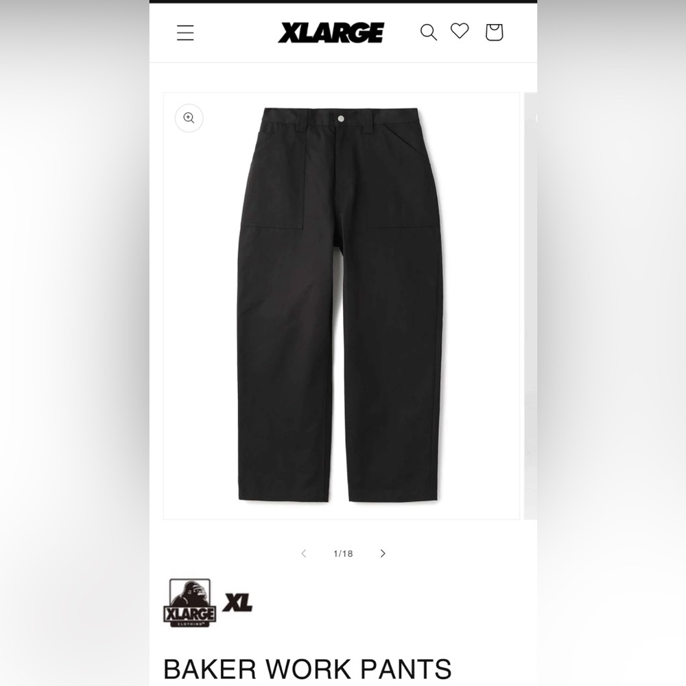 XL BAKER WORK PANTS- men’s 32 100% cotton in BLACK